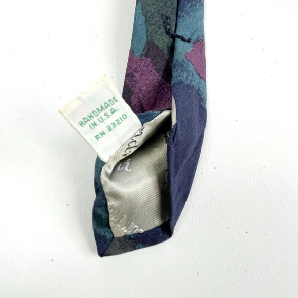 x'Andrini Abstract Retro Tie Italian Silk Made In USA Necktie Hand Sewn - Picture 5 of 7